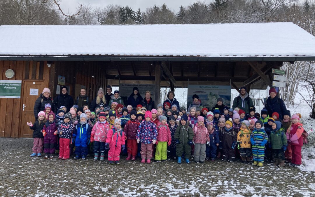 Start des Wald-Wiesen-Streuobstwiesenprojektes 2023 des Kindergartens Lalling